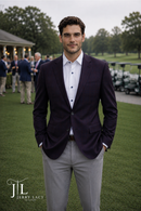 Cranberry Windowpane Sport Coat Modern Fit Super 130's