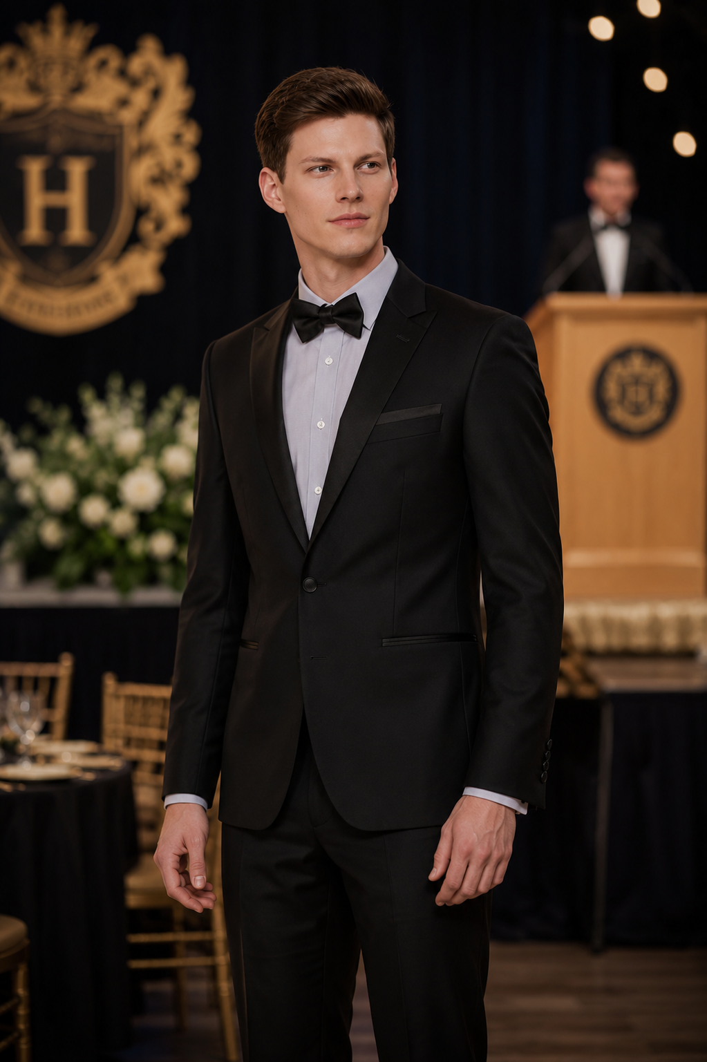 JL Black Tuxedo Notch Classic Fit
