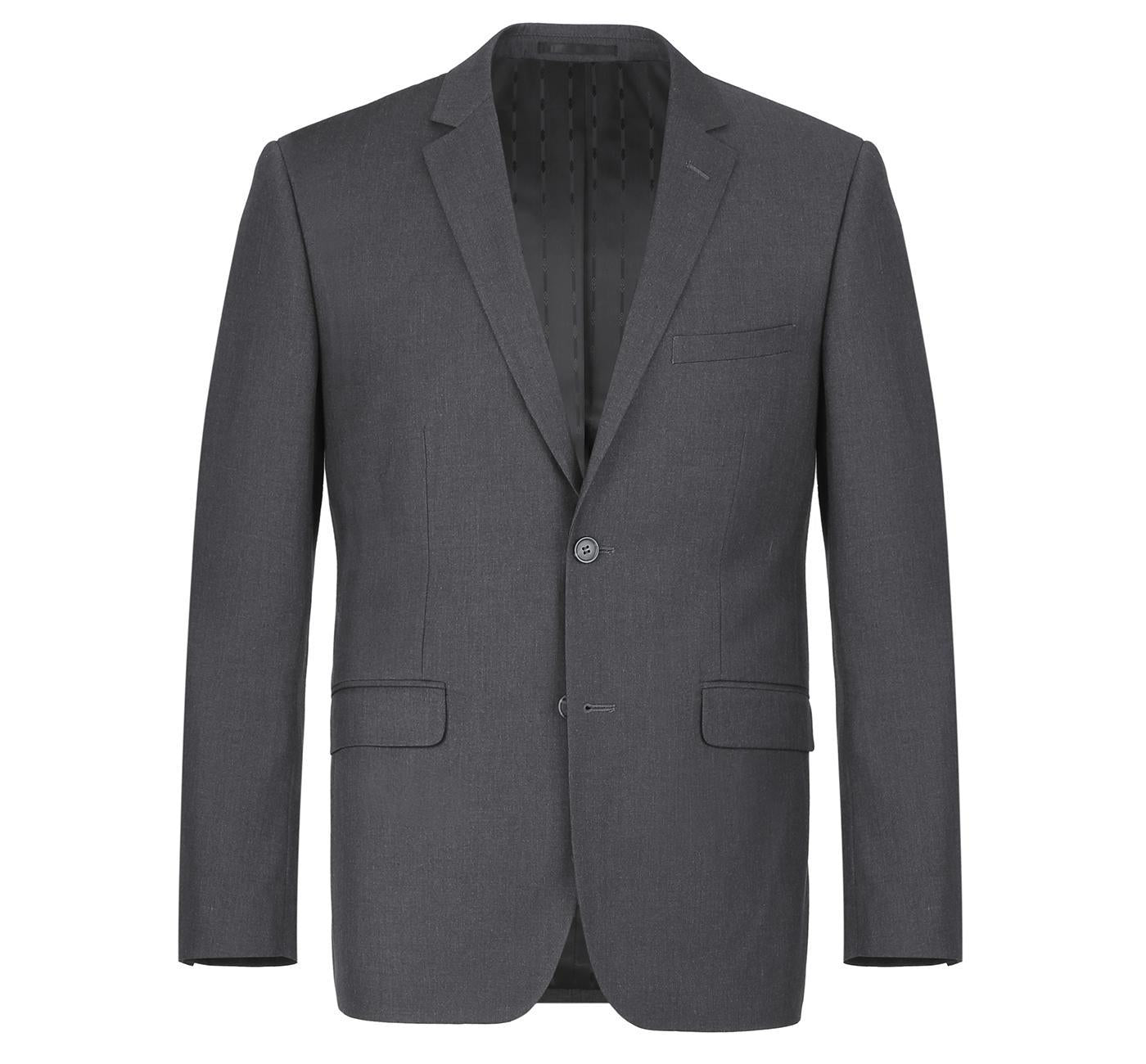 JL Dark Grey Suit Notch Classic Fit Extra Long