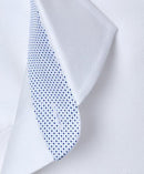 White Contrast Herringbone Solid Dress Shirt