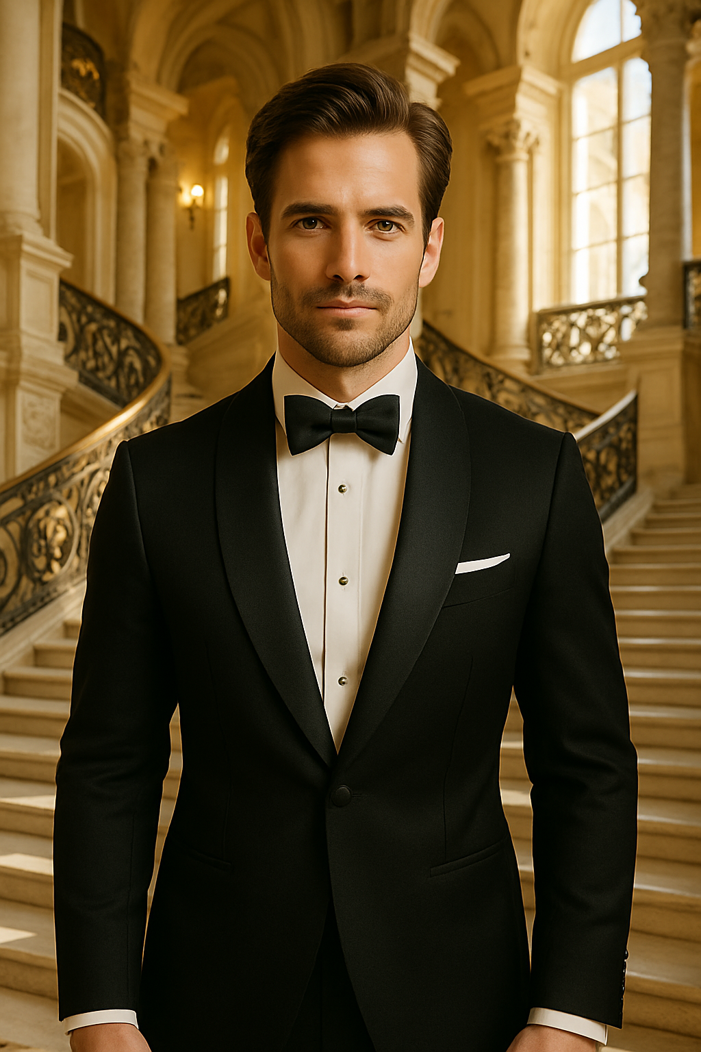 Black Tuxedo Shawl Slim Super 150's