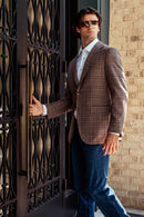 Light Brown Plaid Sport Jacket Milano