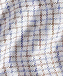 Blue & Brown Textured Check Dress Shirt