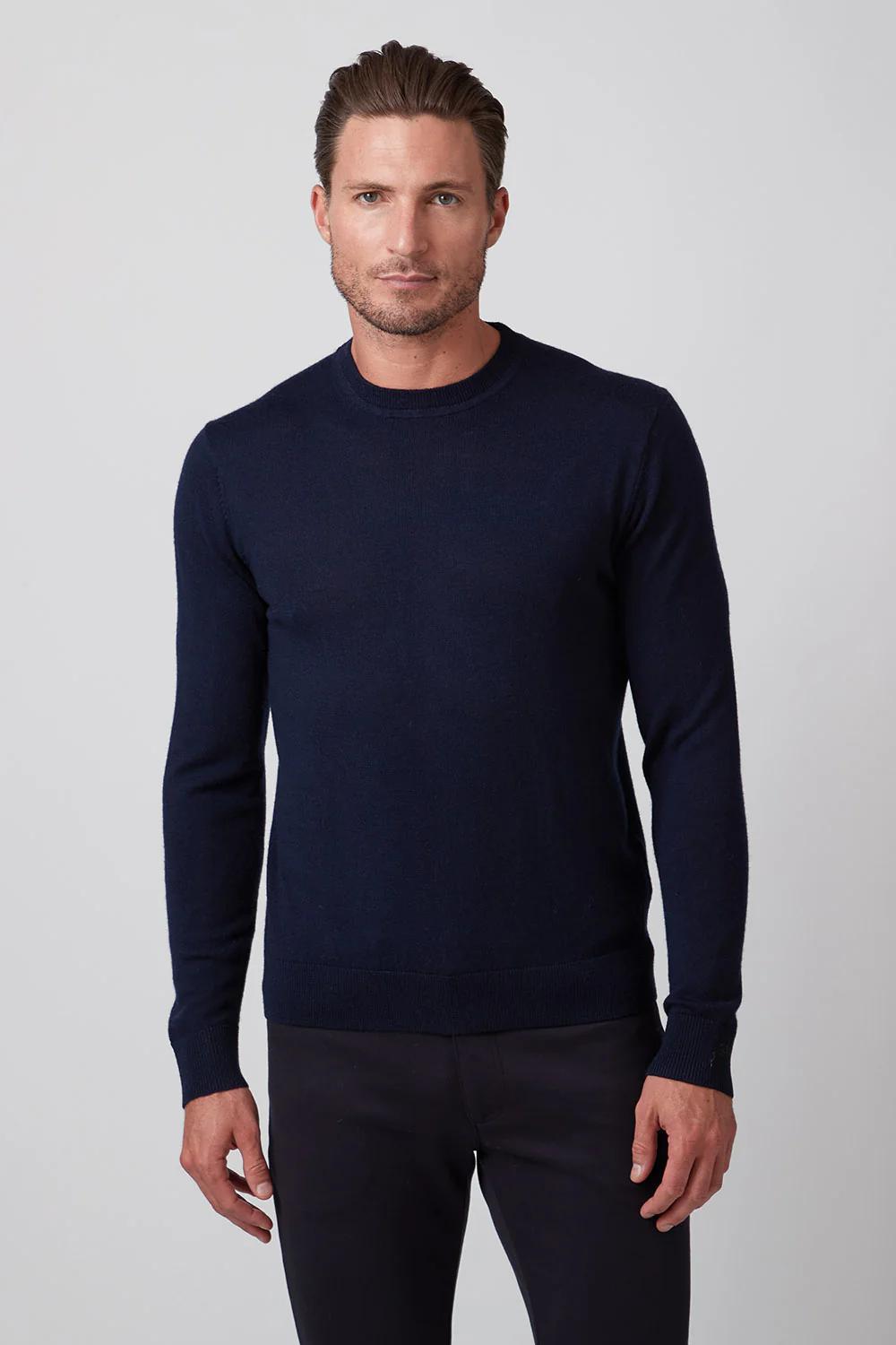 Extrafine Merino Crew Neck Navy