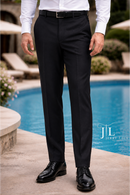 Charcoal Italian Dress Pants Classic Fit Pleated Super 150's