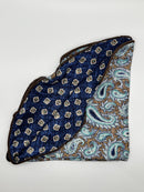 Navy Paisley/Fancy Dots Print Reversible Pocket Circle