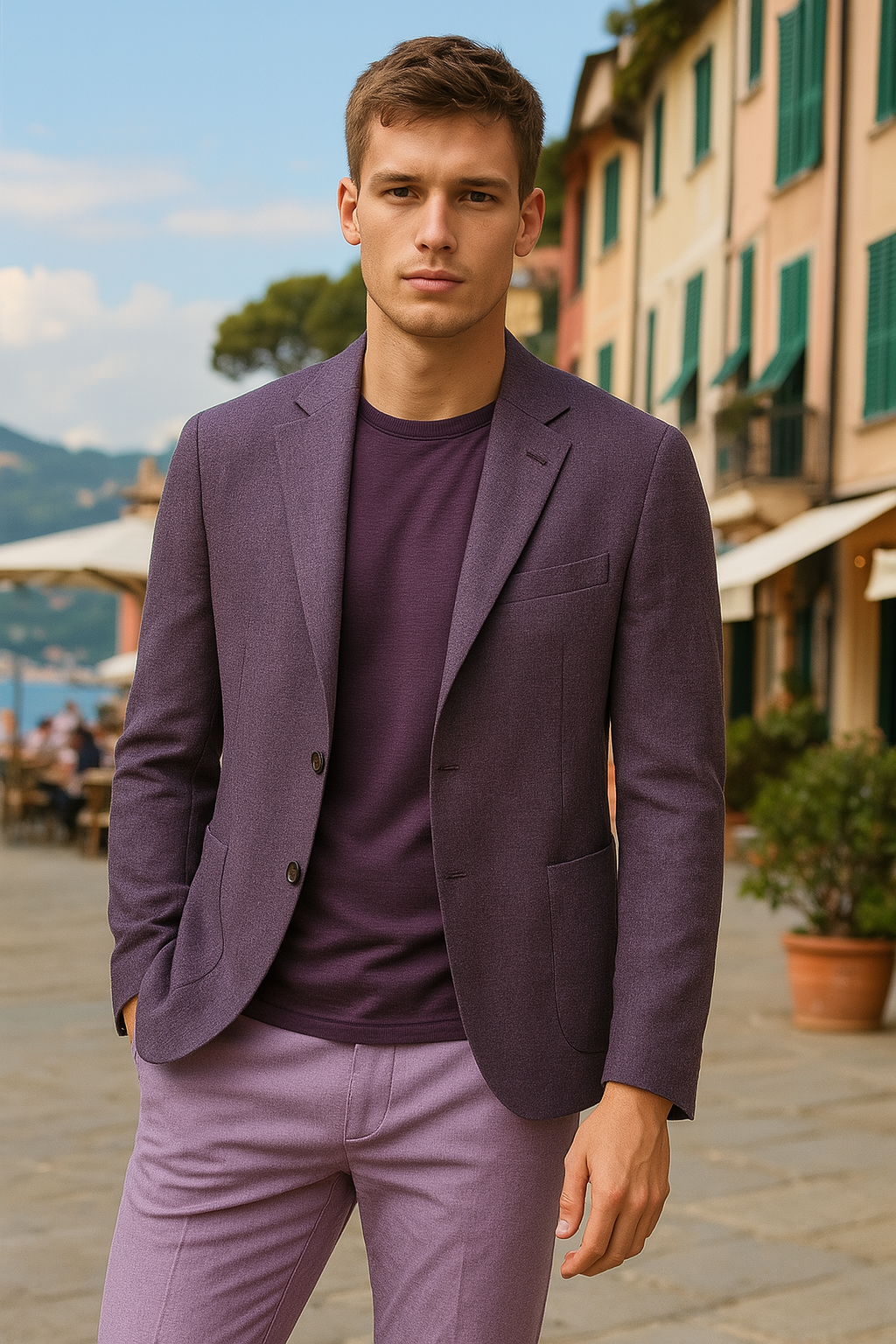 Purple Classic Sport Jacket 100% Wool