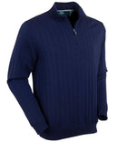 Signature Merino Lined Quarter-Zip Mock Neck Sweater Navy