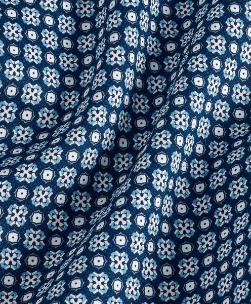 Navy Geometric Print Sport Shirt