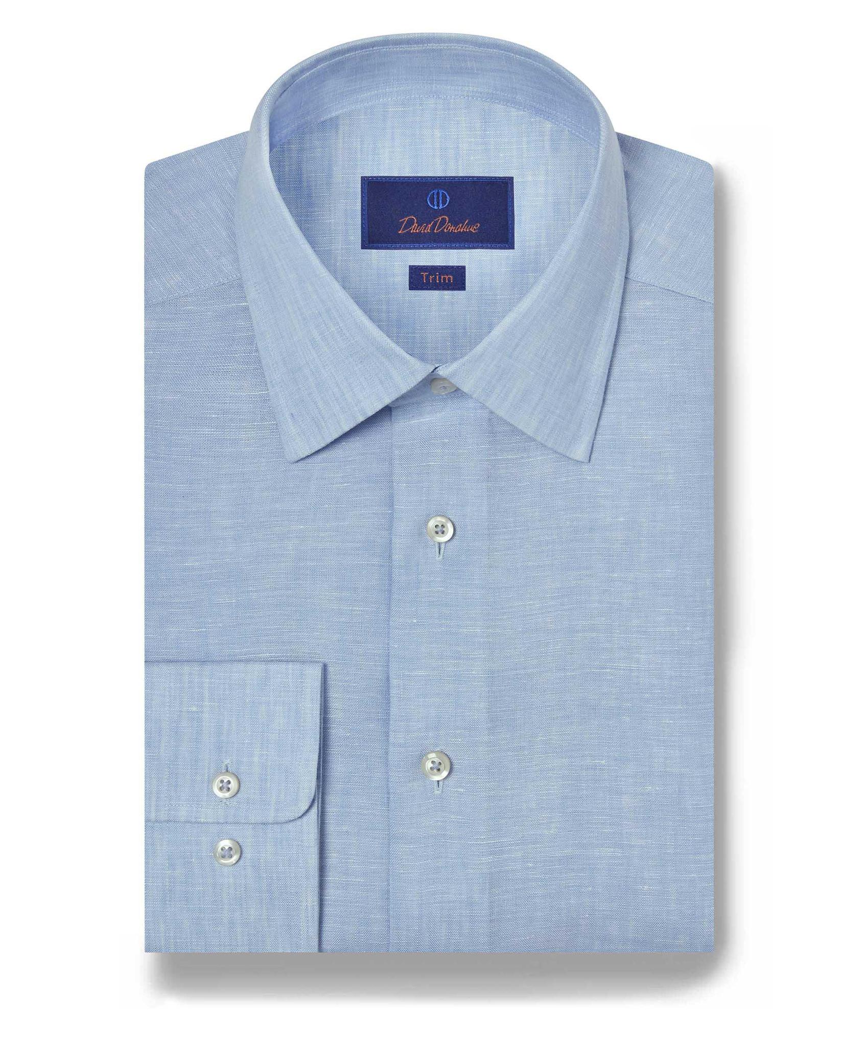 Sky Linen Trim Fit Dress Shirt