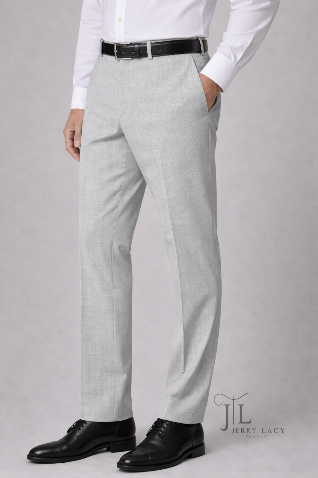 Light Gray Italian Dress Pants Super 150's Twill