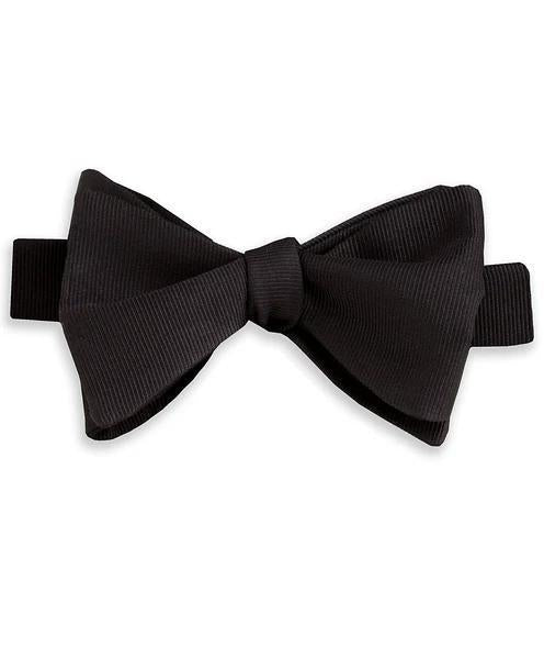 Black Faille Pre-tied Bow Tie