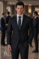 JL Charcoal Suit Notch Classic Fit Super 140's
