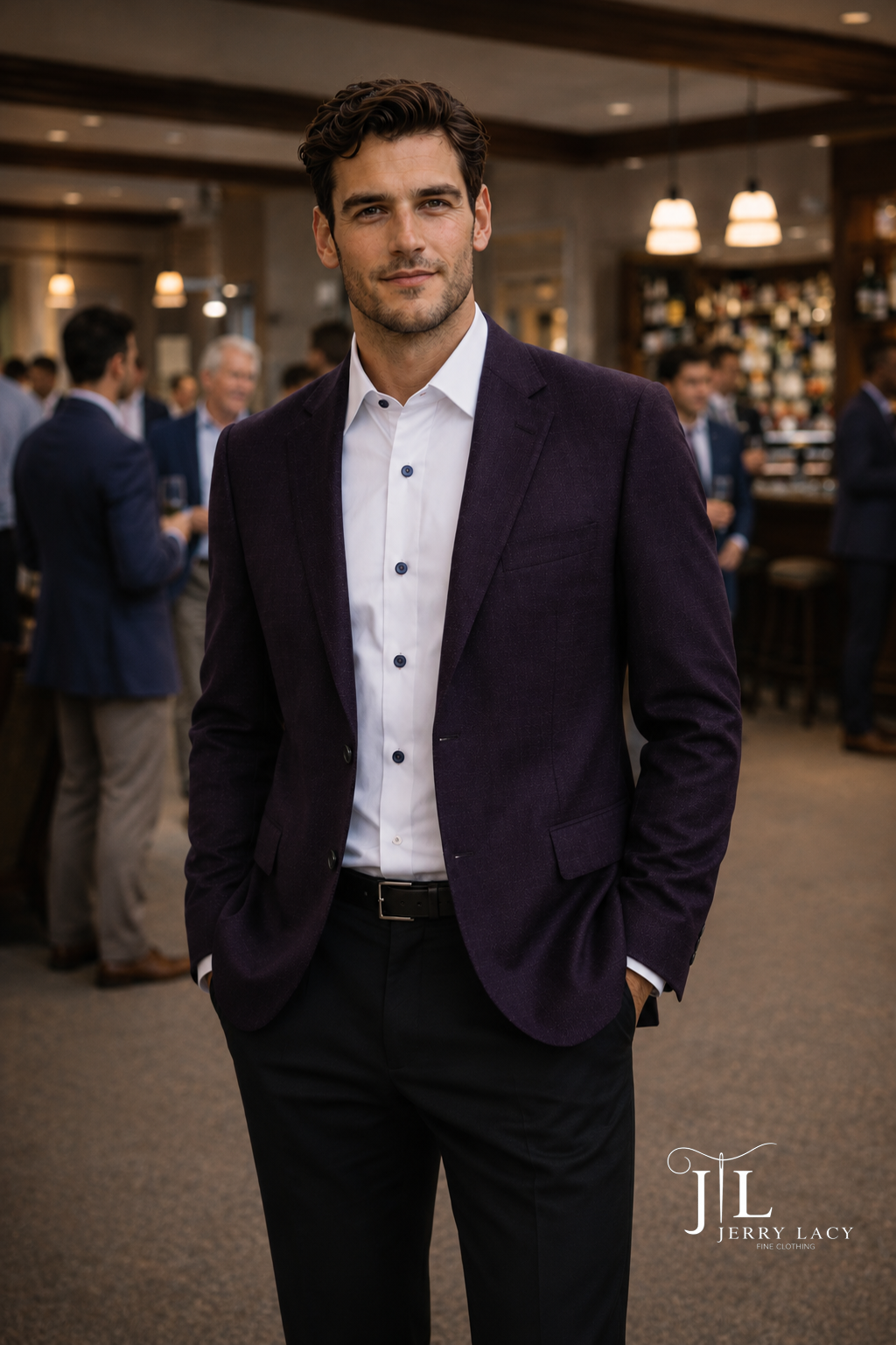Burgundy Textured Sport Coat Modern Fit
