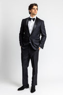 Black Tuxedo Shawl Slim Super 150's