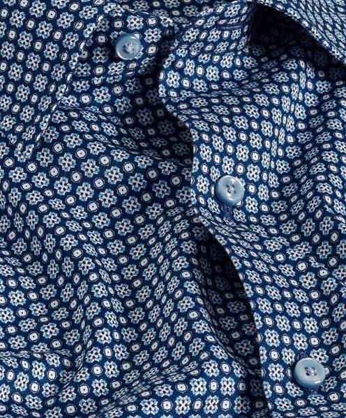 Navy Geometric Print Sport Shirt