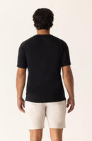 Deke Black Crew T-Shirt in Soft Techno Jersey