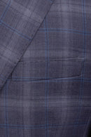 Blue purple windowpane Sport Coat Modern Fit Super 130's