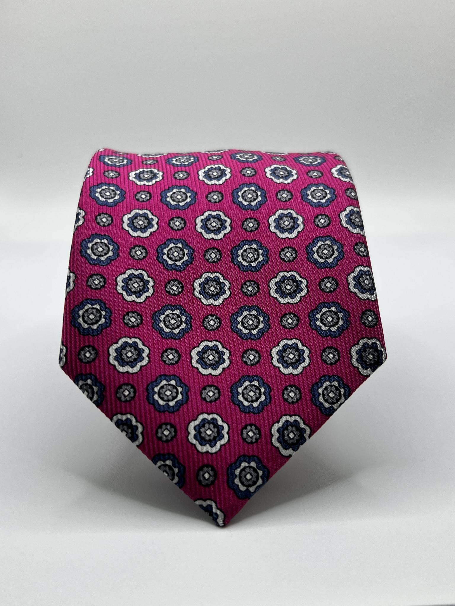 Fucshia Silk Satin NeckTie Geoff