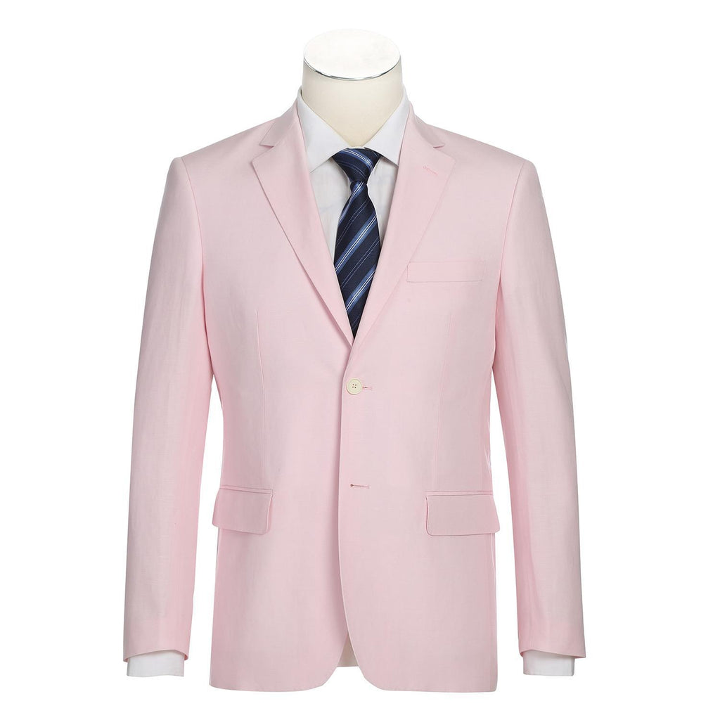 JL Pink Linen Suit Slim Fit