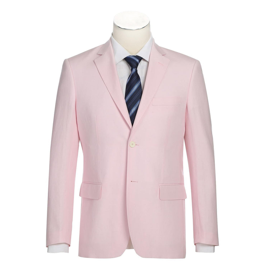 JL Pink Linen Suit Classic Fit
