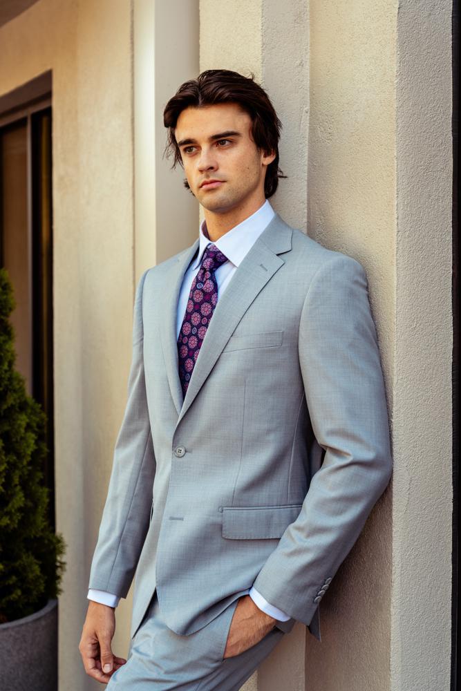 Light Gray Modern Fit Suit Wool & Cashmere