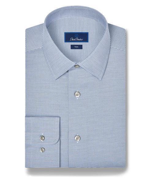 Sky & Navy Micro Twill Stretch Dress Shirt